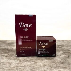 Dove Pro Age Day Moisturizer 1.7 Fl Oz, Dove Pro Age Rich Night Cream 1.69 Fl Oz